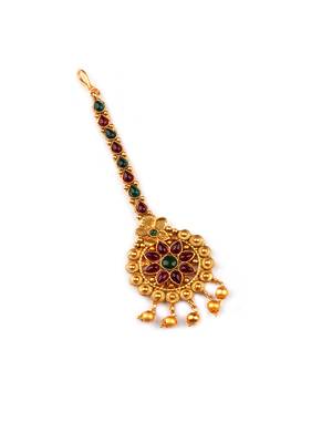 Gold plated ethnic stylish mangtika for women 3