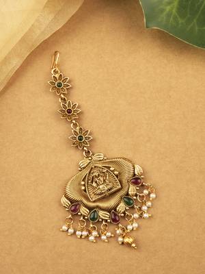 Gold plated ethnic stylish mangtika for women 1