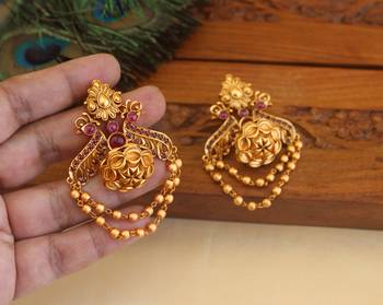 Premium matte finish peacock earrings 2