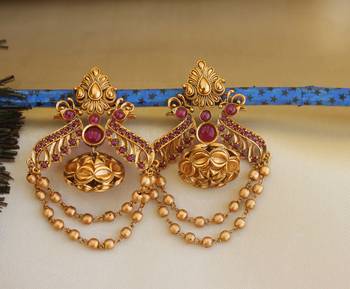 Premium matte finish peacock earrings 3