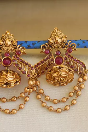 Premium matte finish peacock earrings