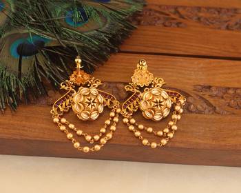 Premium matte finish peacock earrings 4