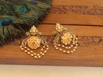 Premium matte finish peacock earrings 1