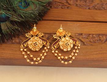 Premium matte finish peacock earrings 3