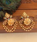 Premium matte finish peacock earrings