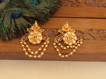 Premium matte finish peacock earrings 3