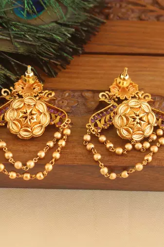 Premium matte finish peacock earrings
