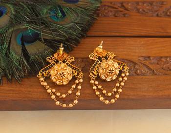 Premium matte finish peacock earrings 3
