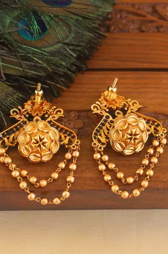 Premium matte finish peacock earrings