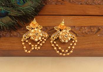 Premium matte finish peacock earrings 3