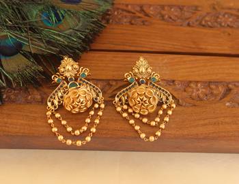 Premium matte finish peacock earrings 1