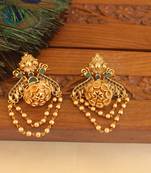 Premium matte finish peacock earrings