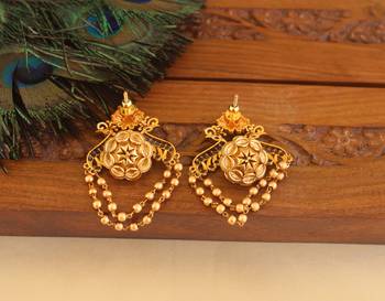 Premium matte finish peacock earrings 3