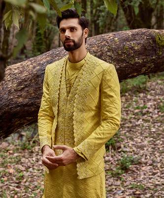 Mellow ascetic indowestern jacket set 3