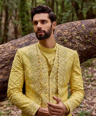 Mellow ascetic indowestern jacket set 4