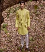 Mellow open jacket and vest set