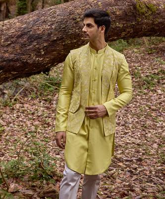 Mellow open jacket and vest set 2