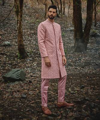 Pink anya sherwani set 2