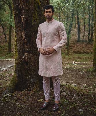 Blush pink aurore sherwani set 1