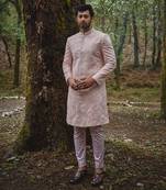 Blush pink aurore sherwani set