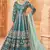 Designer turquoise art silk embroidery anarkali suit