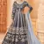 Designer navy blue art silk embroidery anarkali suit