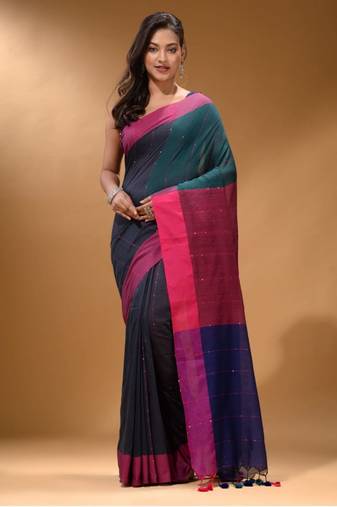 Handloom Khadi Cotton Saree With Blouse Piece