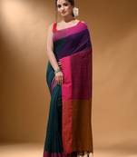 Handloom Khadi Cotton Saree With Blouse Piece