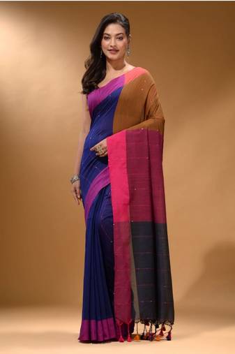 Handloom Khadi Cotton Saree With Blouse Piece
