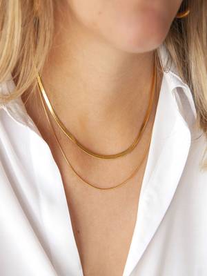 18k plated layered snake chain 1