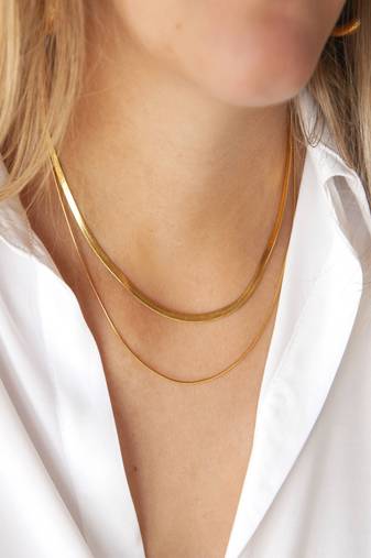 18k plated layered snake chain