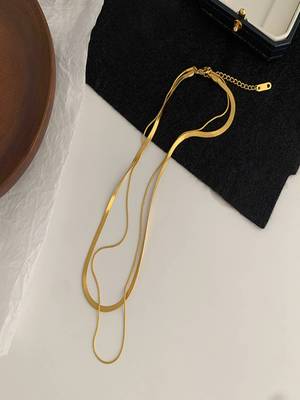 18k plated layered snake chain 2