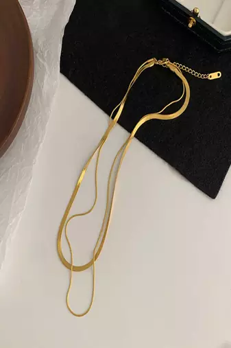18k plated layered snake chain