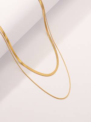 18k plated layered snake chain 3