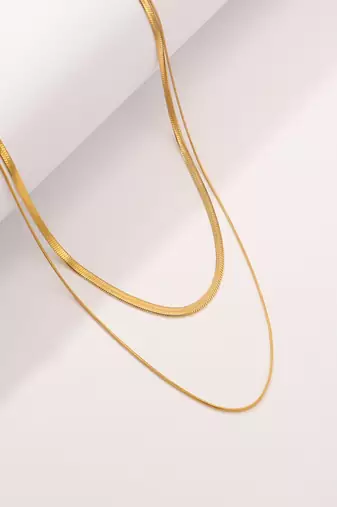 18k plated layered snake chain