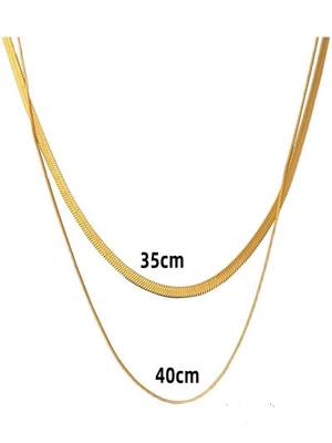 18k plated layered snake chain 4