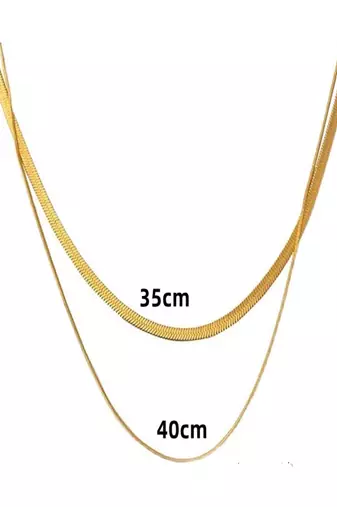 18k plated layered snake chain