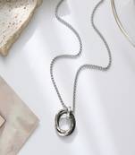 Silver plated circle pendant chain