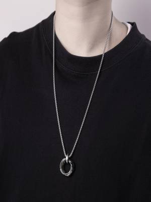 Silver plated circle pendant chain 2