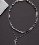 Silver plated cuban chain necklace
