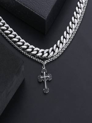 Silver plated cuban chain necklace 3
