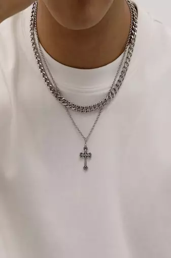 Silver plated cuban chain necklace