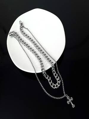 Silver plated cuban chain necklace 5