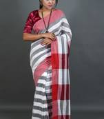 Cotton Saree Striped Design With Blouse Piece