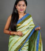 Khadi Handloom Check Saree With Blouse Piece