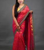 Khadi Handloom Check Saree With Blouse Piece