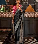 Black Silk Weaving Viscose Zari Weaving Rich Pallu Saree With Blouse For Women