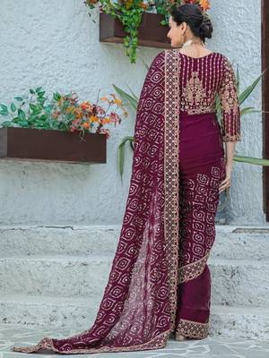 Violet Colour Pure Kasturi Silk Heavy Embroidery Work Saree With Unstitched Blouse 3