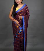 Khadi Handloom Check Saree With Blouse Piece