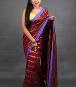 Khadi Handloom Check Saree With Blouse Piece